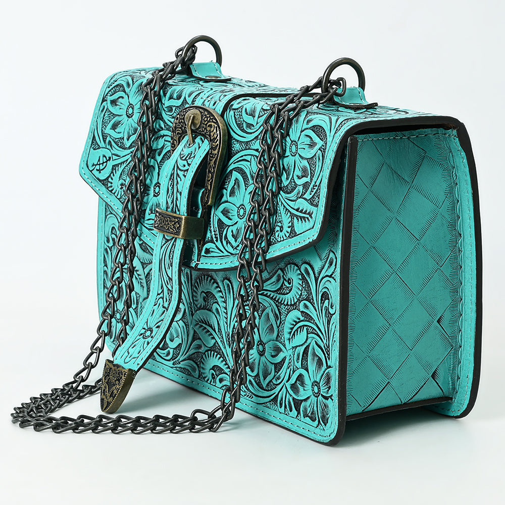 Teal Rowdee Buckle Bag