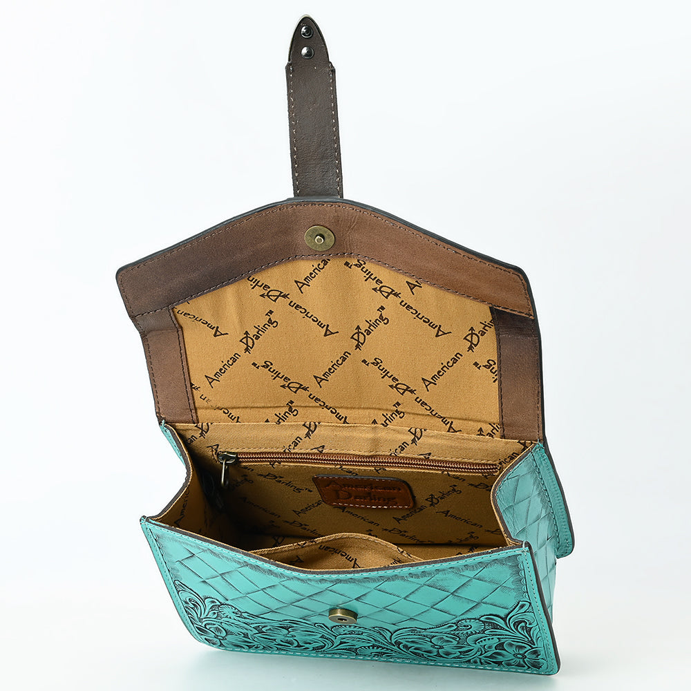 Teal Rowdee Buckle Bag